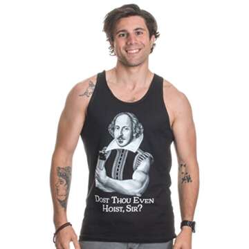 Ann Arbor T-shirt Co. Dost Thou Even Hoist Sir? Funny Workout Weight Lifting Shakespeare Gym Tank To...