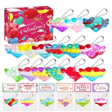 Holydeck Valentines Day Gifts for Kids,24 Pack Valentines Cards for Kids Classroom with Heart Pop Fi...