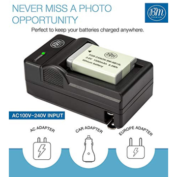 BM Premium 2-Pack NB-13L Batteries Charger Kit for Canon