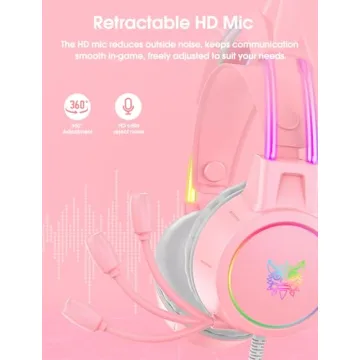 Stylish Cat Ear Gaming Headset with RGB Lights