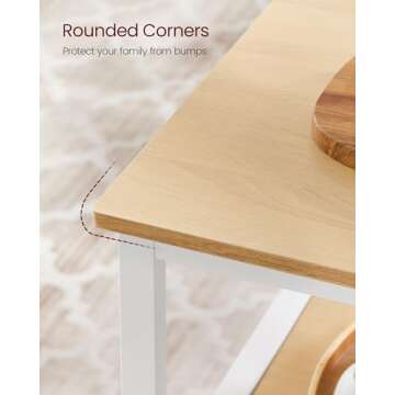 VASAGLE Kitchen Island with 3 Shelves, 39.4 Inches Width Kitchen Shelf with Large Worktop, Stable Steel Structure, Industrial, Easy to Assemble, Oak Color and White UKKI005W09