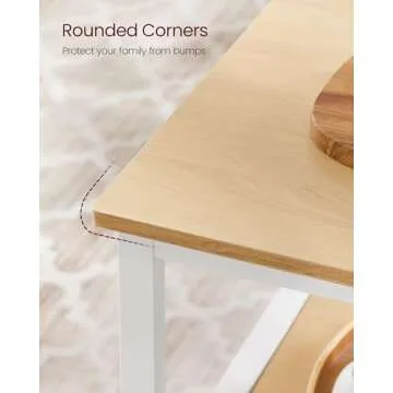 VASAGLE Kitchen Island with 3 Shelves, 39.4 Inches Width Kitchen Shelf with Large Worktop, Stable Steel Structure, Industrial, Easy to Assemble, Oak Color and White UKKI005W09