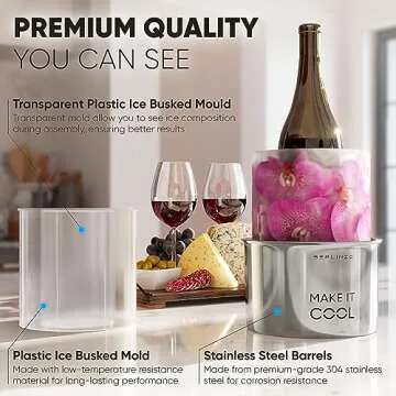 Berlinzo Ice Mold Wine Bottle Chiller - Stylish DIY Floral Cooler