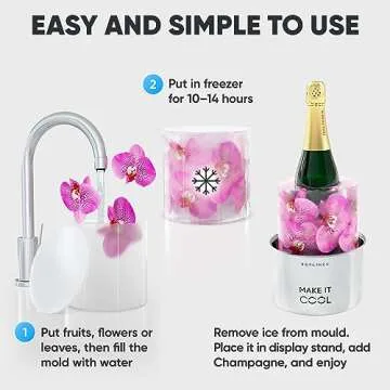 Berlinzo Ice Mold Wine Bottle Chiller - Stylish DIY Floral Cooler