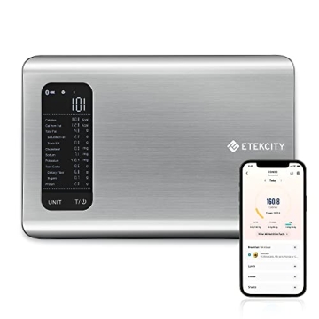 Etekcity Smart Food Kitchen Scale with Nutritional Calculator, Free App with 19 Nutrients Tracking, ...