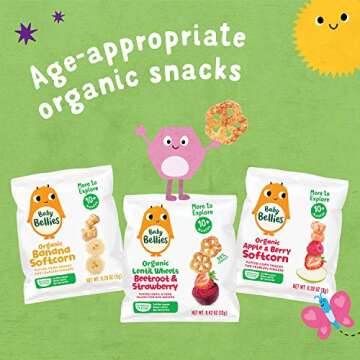 Little Bellies Organic Banana Softcorn Baby Snack (Pack of 7 x 0.28 oz Individual Packs)