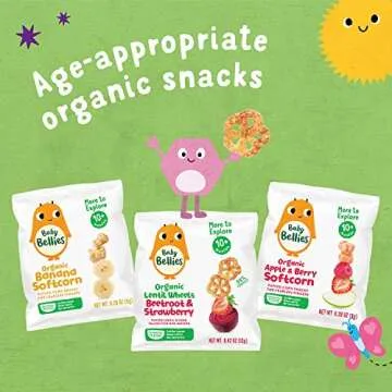 Little Bellies Organic Banana Softcorn Baby Snack (Pack of 7 x 0.28 oz Individual Packs)