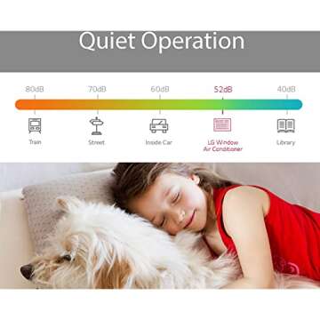 LG 6,000 BTU Window Air Conditioner, 115V, Cools 250 Sq.Ft. for Bedroom, Den, Living Room, Quiet Operation, with Remote, 2 Cooling & Fan Speeds, 2-Way Air Deflection, Auto Restart, White