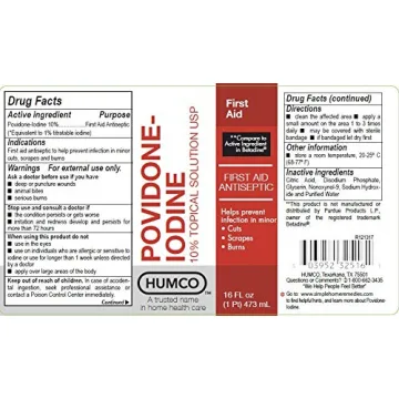 Humco Povidone Iodine 10% Antiseptic Solution 16oz