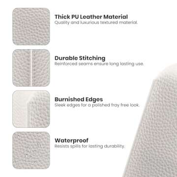 Connsole Casa Premium PU Leather Tissue Box Holder - Elegant Hotel-Style Tissue Box Cover for Home, ...