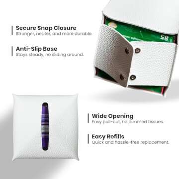 Premium PU Leather Tissue Box Holder for Home Office