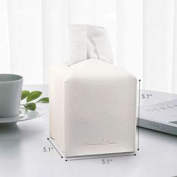 Premium PU Leather Tissue Box Holder for Home Office