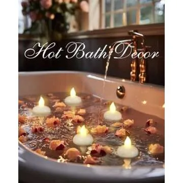 Homemory 24 Pack Waterproof Flameless Floating Tealights, Warm White Battery Flickering LED Tea Lights Candles - Wedding, Party, Centerpiece, Pool & SPA