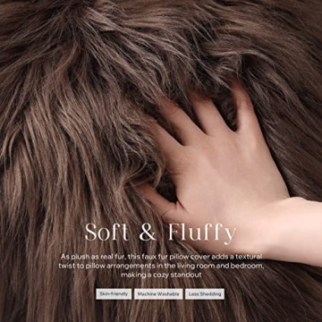 Phantoscope Faux Fur Pillow Cover for Luxury Home Decor