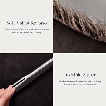 Phantoscope Faux Fur Pillow Cover for Luxury Home Decor