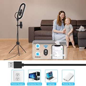 QIAYA 14" Ring Light with Stand & Phone Holder for Perfect Lighting