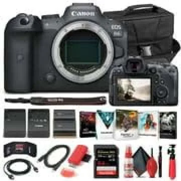 Canon EOS R6 Mirrorless Digital Camera (Body Only) (4082C002) + 64GB Memory Card + Case + Corel Phot...