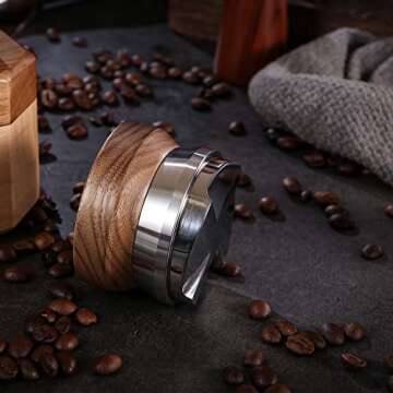 GURUDAR 58.5mm Coffee Distributor, Espresso Distribution Tool, Adjustable Depth Espresso Tamper Leveler with Walnut Wood Handle Fits for 58mm Breville Gaggia E61 Portafilter