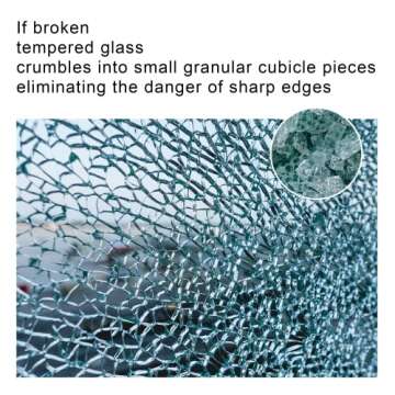 UELKS 42" Glass Table Top 0.36" Inch Thick Tempered Pencil Polished Edge Round Glass Table Top，for Dining Table, Coffee Table, Restaurant Table，Coffee Table, Office Table, Side Tab