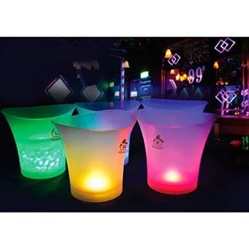 LED Ice Bucket,TECKCOOL 5L Large Capacity Wine Cooler Led with Colors Changing,Champagne Wine Drinks Beer Bucket,Power by 2 AA Batteries,for Party,Home,Bar,etc