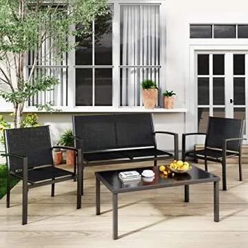 Greesum 4 Pieces Patio Furniture Set for Outdoor Enjoyment