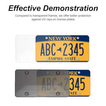 Tsuytna License Plate Cover - 2 Pack Clear Protector for American Cars