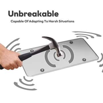 Durable Tsuytna License Plate Covers - Easy Install & UV Resistant