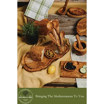Naturally Med Olive Wood Cutting Board 14 inch for Kitchen