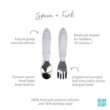 Bumkins Toddler Utensils Set - Safe & Easy Self-Feeding