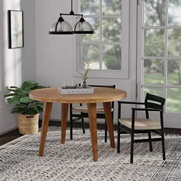 Amazon Brand – Stone & Beam Dining Chair with Arms, 24.8"W, Red Oak, Black Finish