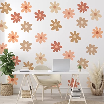 Qeeenar Daisy Wall Stickers 36 Pcs Vibrant Decor