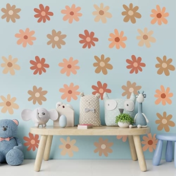 Qeeenar Daisy Wall Stickers 36 Pcs Vibrant Decor