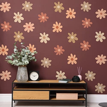 Qeeenar Daisy Wall Stickers 36 Pcs Vibrant Decor