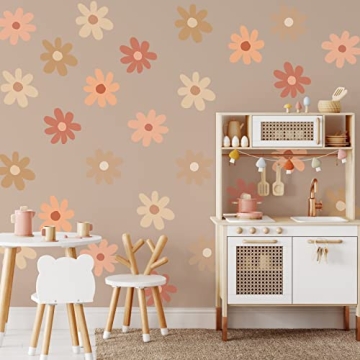 Qeeenar Daisy Wall Stickers 36 Pcs Vibrant Decor