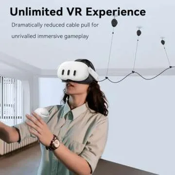 AMVR VR Cable Management System, 6 Packs Ceiling Pulley System for Oculus Quest 3/Quest 2/Rift/Rift S/Valve Index/HTC Vive/Vive Pro/HP Reverb G2/PSVR VR Cord Accessories, VR Link Cable Not Included