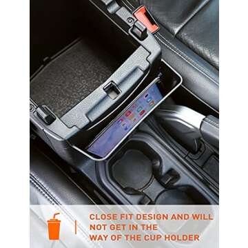 Savadicar Center Console Hanging Storage Organizer, Armrest ABS Tray for 2018-2024 Jeep Wrangler JL JLU 4XE and Jeep Gladiator JT, Interior Accessories, Black