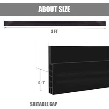 Suptikes 2 Pack Door Draft Stopper，Door Sweep for Exterior & Interior Doors,Door Bottom Seal Dust ...