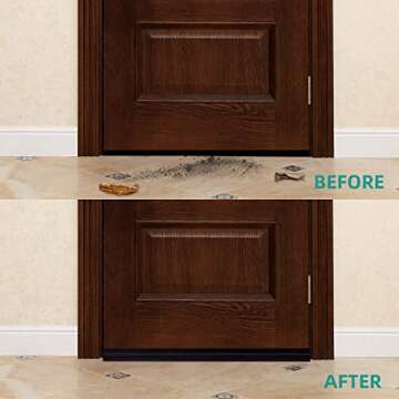 Suptikes 2 Pack Door Draft Stopper，Door Sweep for Exterior & Interior Doors,Door Bottom Seal Dust and Noise Insulation Weather Stripping Draft Guard Insulator, 1.8" W x 37" L,Black