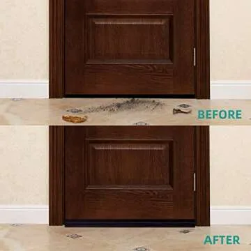 Suptikes 2 Pack Door Draft Stopper，Door Sweep for Exterior & Interior Doors,Door Bottom Seal Dust and Noise Insulation Weather Stripping Draft Guard Insulator, 1.8" W x 37" L,Black