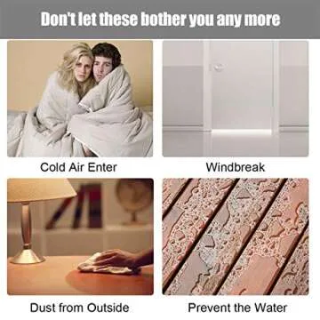 Suptikes 2 Pack Door Draft Stopper，Door Sweep for Exterior & Interior Doors,Door Bottom Seal Dust and Noise Insulation Weather Stripping Draft Guard Insulator, 1.8" W x 37" L,Black