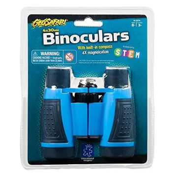 Educational Insights GeoSafari Compass Binoculars, Built-In Compass, Lightweight, Durable, Easy to Use For Kids (5274)