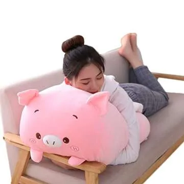 hitoshe Pig Plush Stuffed Animal, Cute Pink Pig Plushie Toy Gifts for Kids Birthday, Valentine, Christmas, 8inch