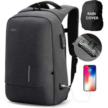 VGOAL 17.3 inch Business Anti-Theft Laptop Backpack - TSA Approved & Water Resistant
