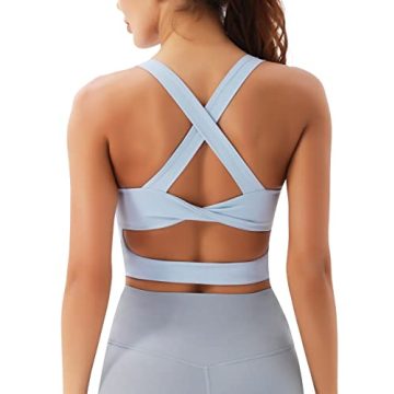 JOYSPELS Women's Criss-Cross Back Sports Bra Medium Support