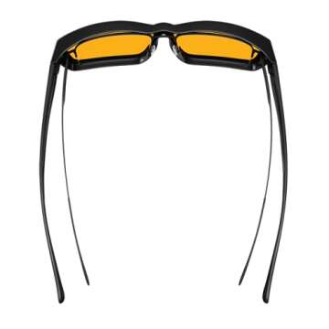 Swanwick NIGHT FITOVER Blue Light Blocking Fitover Glasses for Women, Men Anti Eyestrain Headache for Computer, Gaming, TV, Phone Screen. Sleep Aid. w/FREE $497 Training Course (Regular, Black)