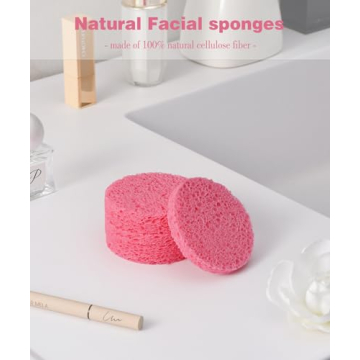 METUUTER 50 PCS Natural Facial Sponges for Skincare