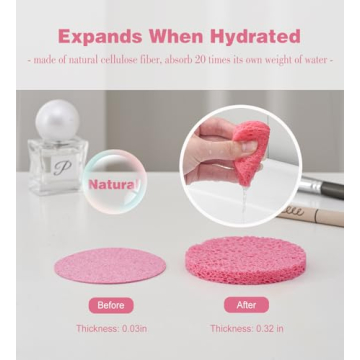 METUUTER 50 PCS Natural Facial Sponges for Skincare