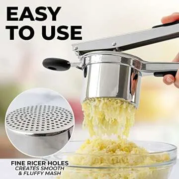 Zulay Kitchen Large 15oz Potato Ricer - Perfect Mashed Potatoes