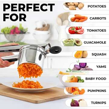 Zulay Kitchen Large 15oz Potato Ricer - Perfect Mashed Potatoes