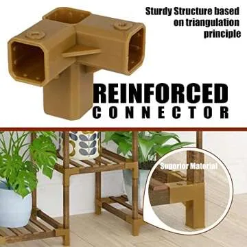 HOMKIRT Plant Stand Indoor Outdoor, 11 Tier Reinforced Plant Shelf Tall for Multiple Plants, Large Wood Plant Rack Holder, Garden Shelves, Flower Stand for Living Room Patio Corner